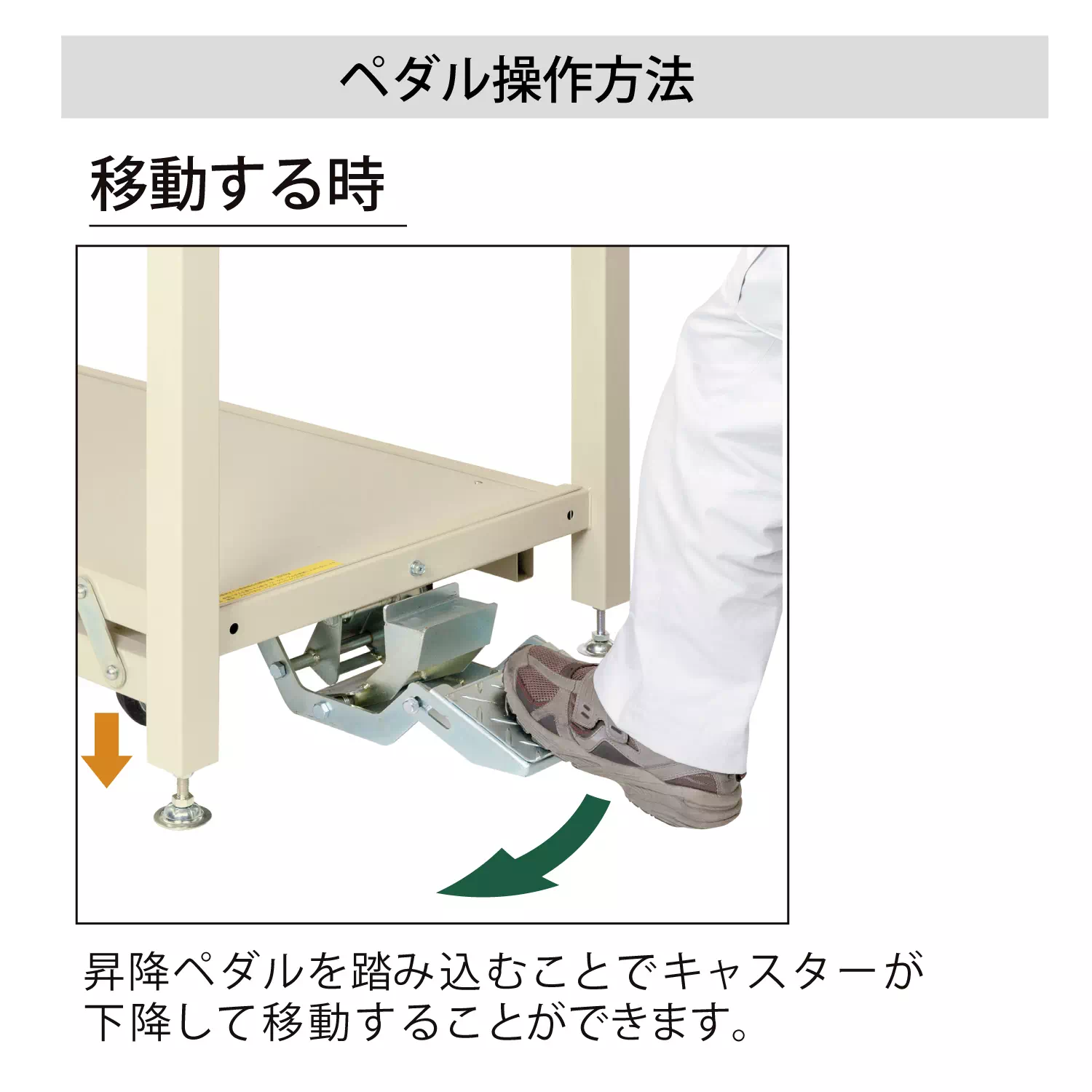 ペダル移動タイプ（固定時3000kg） H922mm